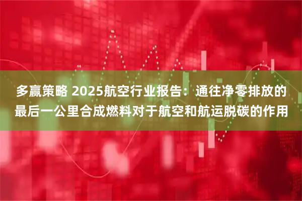 多赢策略 2025航空行业报告：通往净零排放的最后一公里合成燃料对于航空和航运脱碳的作用